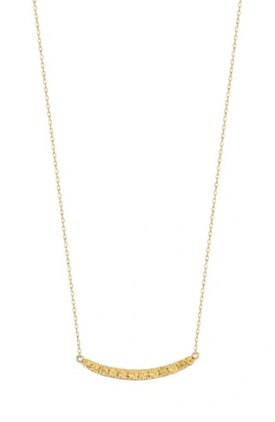 Bony Levy 14k Gold Citrine Curved Bar Pendant Necklace
