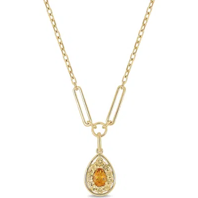 Bony Levy 14k Gold Citrine Pendant Necklace