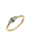 Bony Levy 14k Gold Cluster Gemstone Stackable Ring In 14k Yg - London Blue Aqua