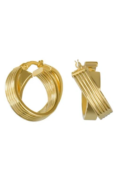 Bony Levy 14k Gold Crossover Hoop Earrings