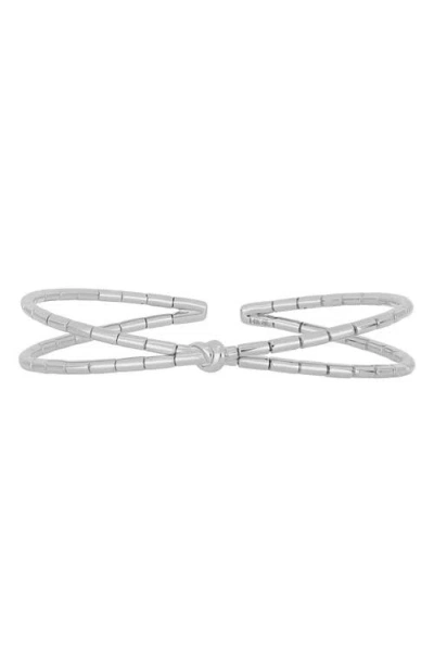 Bony Levy 14k Gold Crossover Knot Open Bangle Bracelet In Silver