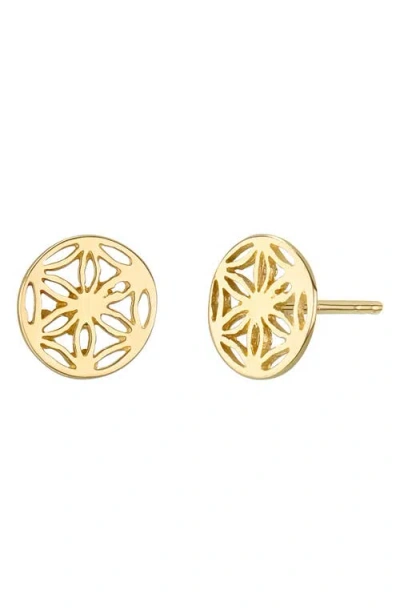 Bony Levy 14k Gold Cutout Floral Stud Earrings