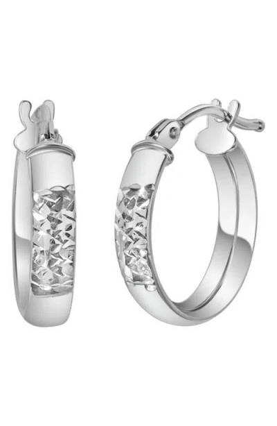Bony Levy 14k Gold Diamond Cut Hoop Earrings In 14k White Gold