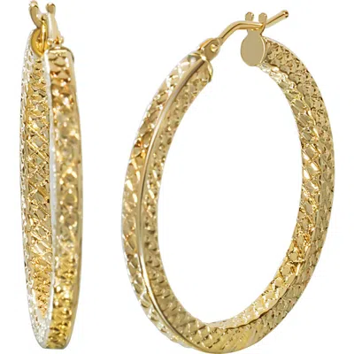 Bony Levy 14k Gold Diamond Cut Hoop Earrings