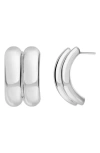 Bony Levy 14k Gold Double Line Stud Earrings In Metallic