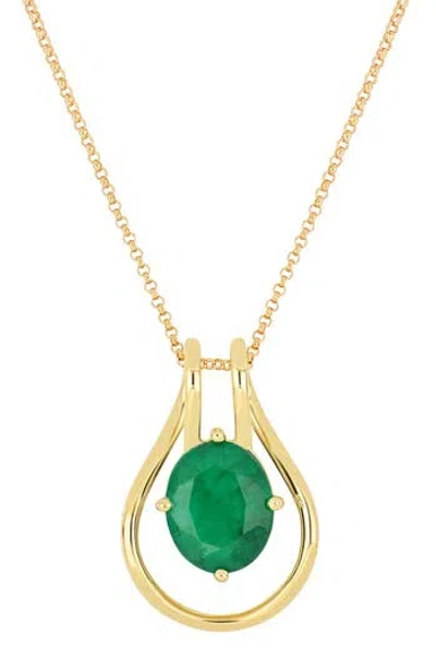 Bony Levy 14k Gold El Mar Emerald Pendant Necklace