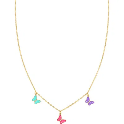 Bony Levy 14k Gold Enamel Butterfly Charm Necklace