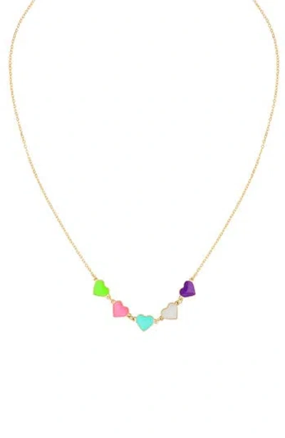 Bony Levy 14k Gold Enamel Heart Charm Necklace