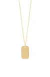 Bony Levy 14k Gold Engravable Mini Modern Tag Pendant Necklace In 14k Yellow Gold - Font 1