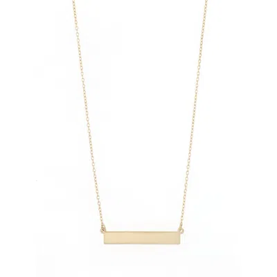 Bony Levy 14k Gold Engravable Small Bar Pendant Necklace In 14k Yellow Gold
