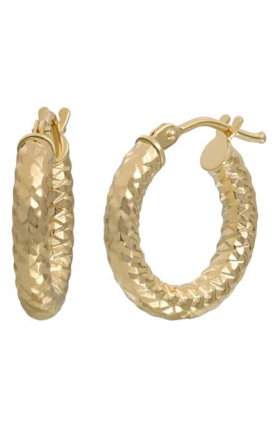 Bony Levy 14k Gold Faceted Hoop Earrings In 14k Yellow Gold