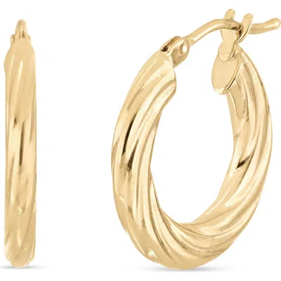 Bony Levy 14k Gold Flat Rope Hoop Earrings