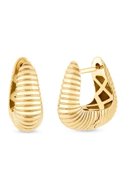 Bony Levy 14k Gold Fluted Huggie Earrings