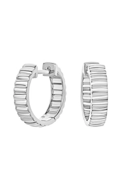 Bony Levy 14k Gold Fluted Huggie Hoop Earrings In 14k White Gold