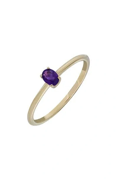 Bony Levy 14k Gold Gemstone Ring In 14k Yellow Gold/amethyst
