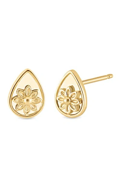 Bony Levy 14k Gold Getty Flower Stud Earrings