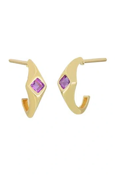 Bony Levy 14k Gold Half Hoop Earrings