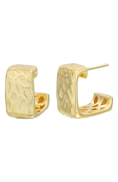 Bony Levy 14k Gold Hammered Square Hoop Earrings In 14k Yellow Gold