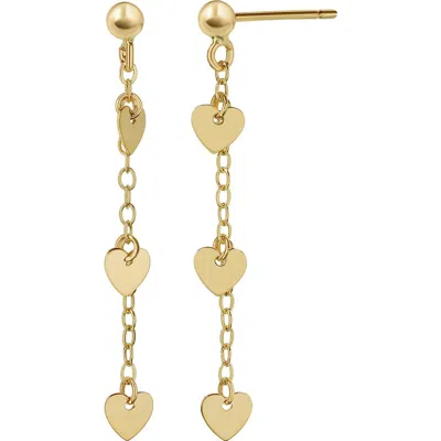 Bony Levy 14k Gold Heart Chain Drop Earrings