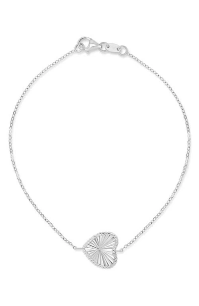 Bony Levy 14k Gold Heart Line Bracelet In 14k White Gold