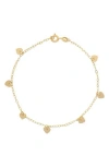 Bony Levy 14k Gold Heart Station Bracelet In 14k Yellow Gold