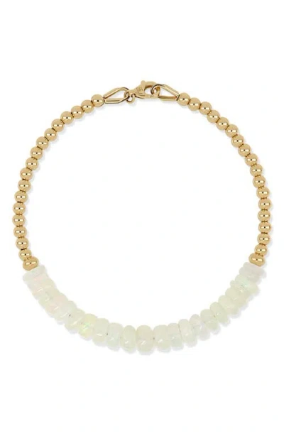 Bony Levy 14k Gold Iris White Opal Beaded Bracelet In Neutral