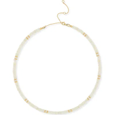 Bony Levy 14k Gold Iris White Opal Beaded Necklace In Metallic