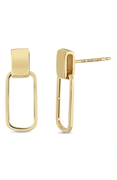 Bony Levy 14k Gold Link Drop Earrings In Pattern