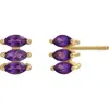 Bony Levy 14k Gold Marquise Amethyst Stud Earrings In Gold