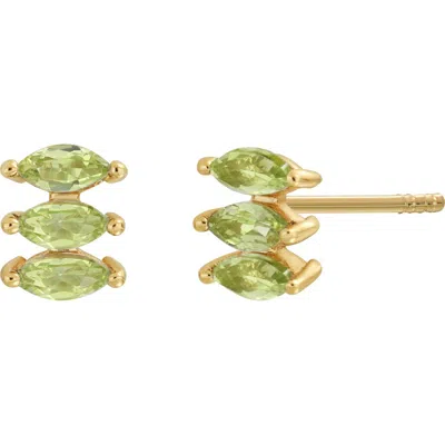 Bony Levy 14k Gold Marquise Peridot Stud Earrings In 14k Yellow Gold