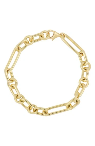 Bony Levy 14k Gold Mixed Link Chain Bracelet