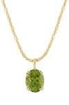 Bony Levy 14k Gold Oval Cut Peridot Pendant Necklace In Gold