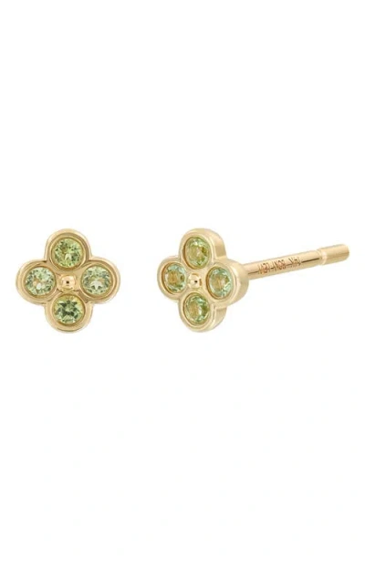 Bony Levy 14k Gold Pavé Peridot Cluster Stud Earrings In 14k Yellow Gold