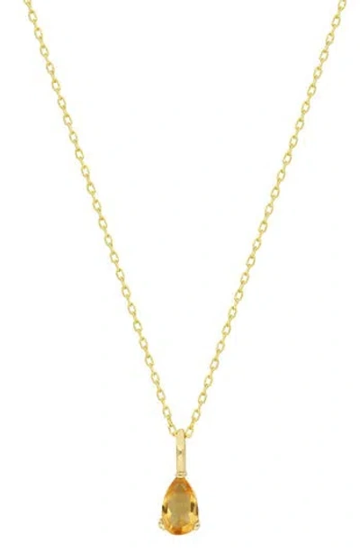 Bony Levy 14k Gold Pear Cut Citrine Pendant Necklace