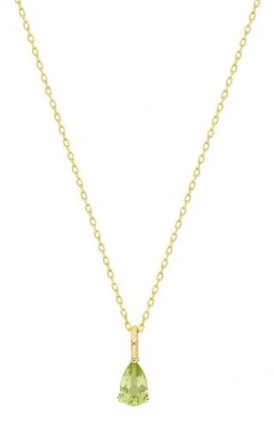 Bony Levy 14k Gold Pear Cut Peridot Pendant Necklace In Green