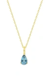 Bony Levy 14k Gold Pear Cut Topaz Pendant Necklace In Blue