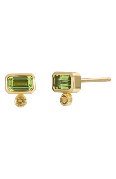 Bony Levy 14k Gold Peridot & Citrine Stud Earrings In 14k Yellow Gold