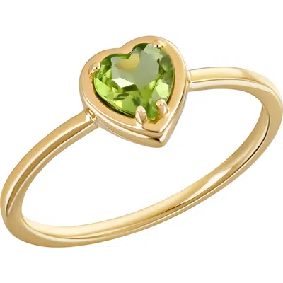 Bony Levy 14k Gold Peridot Heart Ring (nordstrom Exclusive) In 14k Yellow Gold