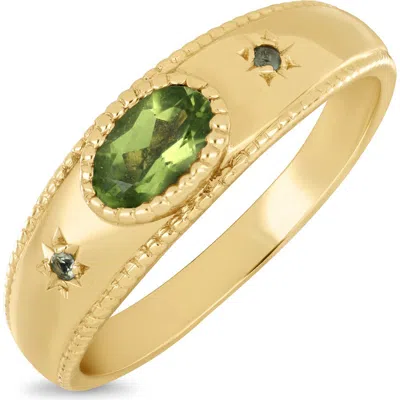 Bony Levy 14k Gold Peridot Signet Ring