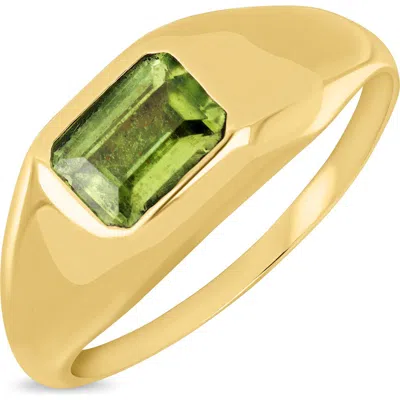 Bony Levy 14k Gold Peridot Signet Ring