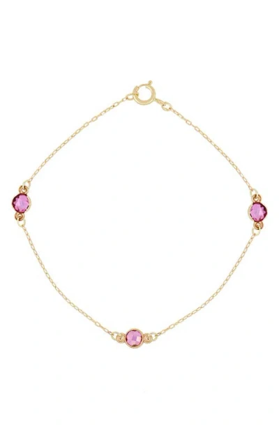 Bony Levy 14k Gold Peridot Station Bracelet In Multi