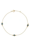 Bony Levy 14k Gold Peridot Station Bracelet In 14k Yellow Gold Blue Topaz