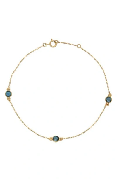 Bony Levy 14k Gold Peridot Station Bracelet In 14k Yellow Gold Blue Topaz