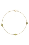 Bony Levy 14k Gold Peridot Station Bracelet In 14k Yellow Gold Peridot