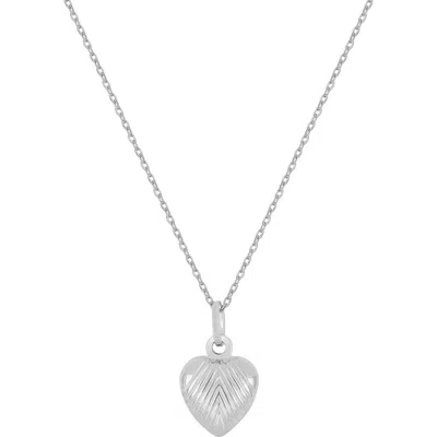 Bony Levy 14k Gold Petite Textured Heart Pendant Necklace In Silver