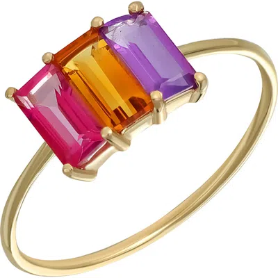 Bony Levy 14k Gold Pink Topaz, Citrine & Amethyst Stackable Ring In 14k Yellow Gold