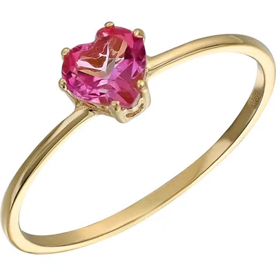 Bony Levy 14k Gold Pink Topaz Heart Stackable Ring In 14k Yellow Gold