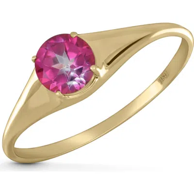 Bony Levy 14k Gold Pink Topaz Stackable Ring In Yellow