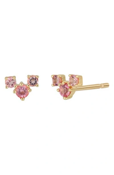 Bony Levy 14k Gold Pink Topaz Stud Earrings