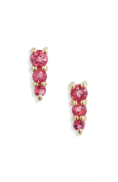 Bony Levy 14k Gold Pink Topaz Stud Earrings